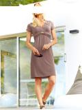 Designer-Kleid mit Drapierung taupe