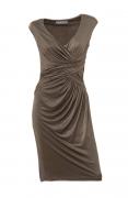 Designer-Kleid mit Raffungen taupe