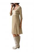 Designer-Kleid mit Spitze sand Gr. 44