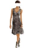 Designer-Kleid mit Spitze taupe