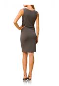 Designer-Kleid mit Steinen taupe