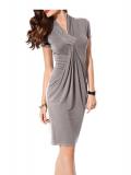 Designer-Kleid taupe