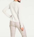 Designer-Kurzstrickjacke mit Strass offwhite