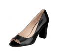 Designer-Lackleder-Peeptoes schwarz