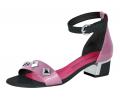 Designer-Lacksandalette pink-schwarz