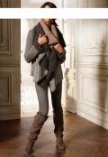 Designer-Lammfell-Look-Jacke grau