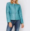 Designer-Lammnappa-Lederjacke aquamarin