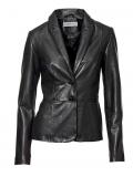 Designer-Lammnappalederblazer schwarz