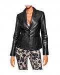 Designer-Lammnappalederblazer schwarz