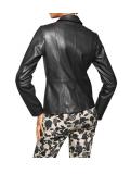 Designer-Lammnappalederblazer schwarz