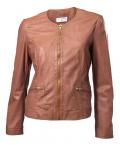 Designer-Lammnappalederjacke cognac