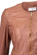 Designer-Lammnappalederjacke cognac