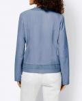 Designer-Lammnappalederjacke mit Cut-Outs blau