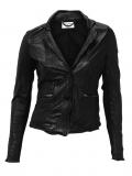 Designer-Lammnappalederjacke schwarz