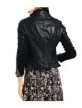 Designer-Lammnappalederjacke schwarz