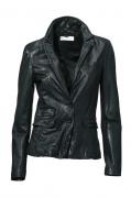 Designer-Lammnappalederjacke schwarz