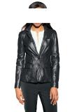 Designer-Lammnappalederjacke schwarz