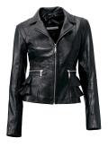 Designer-Lammnappalederjacke schwarz