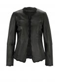 Designer-Lammnappalederjacke schwarz