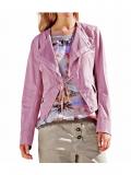 Designer-Lammnappalederjacke softpink