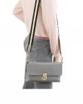 Designer-Leder-Clutch grau