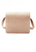 Designer-Leder-Schultertasche nude