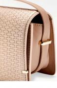 Designer-Leder-Schultertasche nude