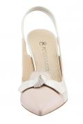 Designer-Leder-Slingpumps perlmutt-rosé