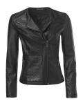 Designer-Lederimitatjacke schwarz