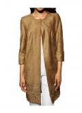 Designer-Lederimitatmantel camel