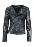 Designer-Lederjacke schwarz metallic Gr. 40