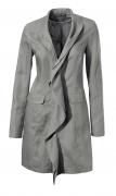 Designer-Leinen-Volantblazer grau