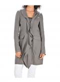 Designer-Leinen-Volantblazer grau