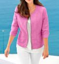 Designer-Leinenblazer pink