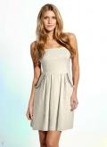 Designer-Leinenkleid beige