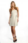 Designer-Leinenkleid beige