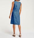 Designer-Leinenkleid jeansblau