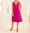 Designer-Leinenkleid pink