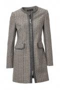 Designer-Longblazer grau-bunt