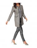 Designer-Longblazer grau-bunt