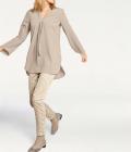 Designer-Longbluse beige