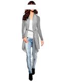 Designer-Longjacke mit Pailletten grau