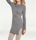 Designer-Longpullover grau