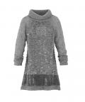 Designer-Longpullover mit Pailletten grau