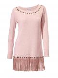 Designer-Longpullover rosa