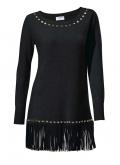 Designer-Longpullover schwarz