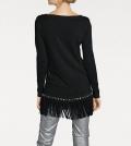 Designer-Longpullover schwarz