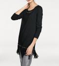 Designer-Longpullover schwarz