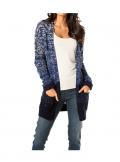 Designer-Longstrickjacke blau