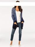 Designer-Longstrickjacke blau